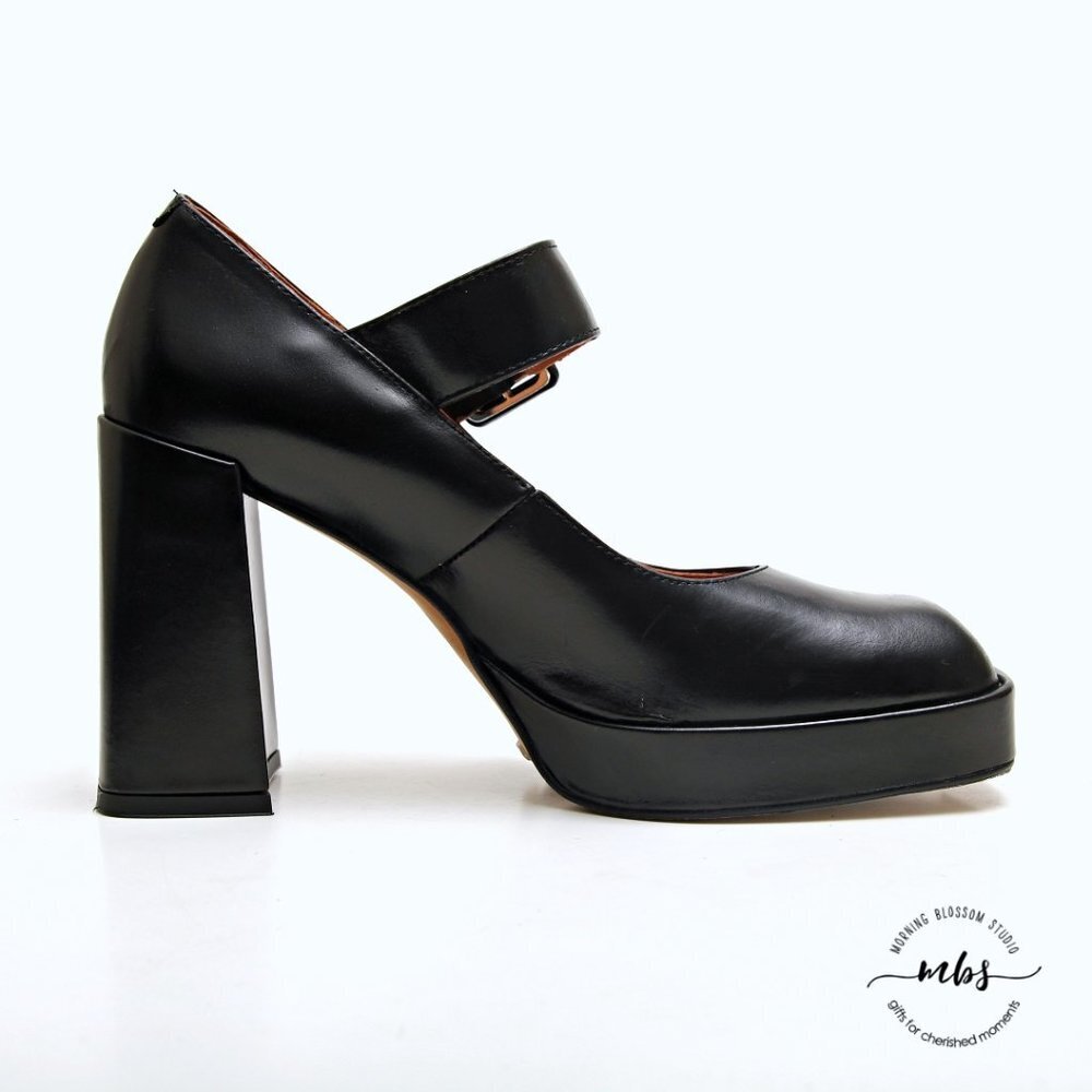 NWT Jonak Paris Mary Jane Block Heels Leather‎ Platform - Picture 8 of 15